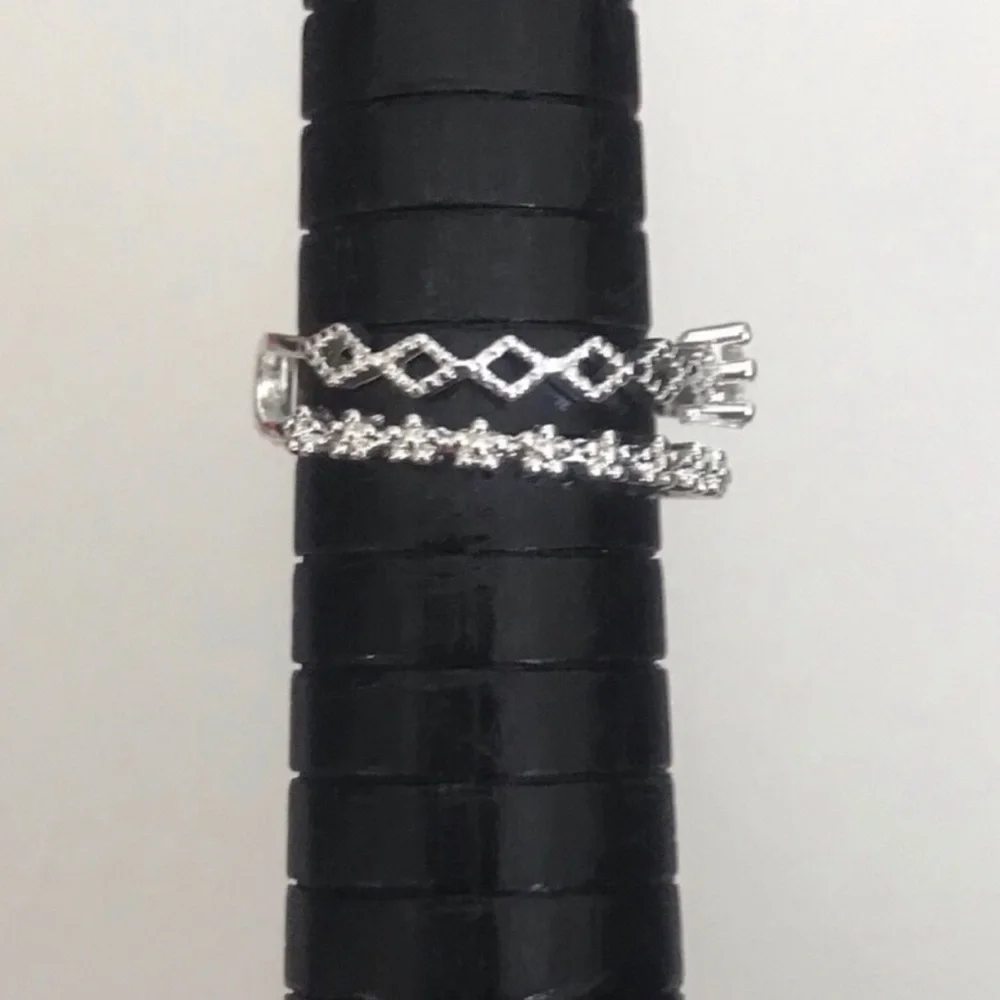 Sterling Silver Floral Open Band Ring
